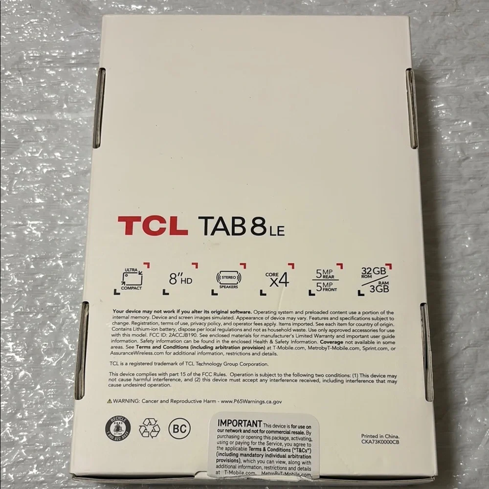 TCL Black Tablet Sleek Design with Vibrant Display